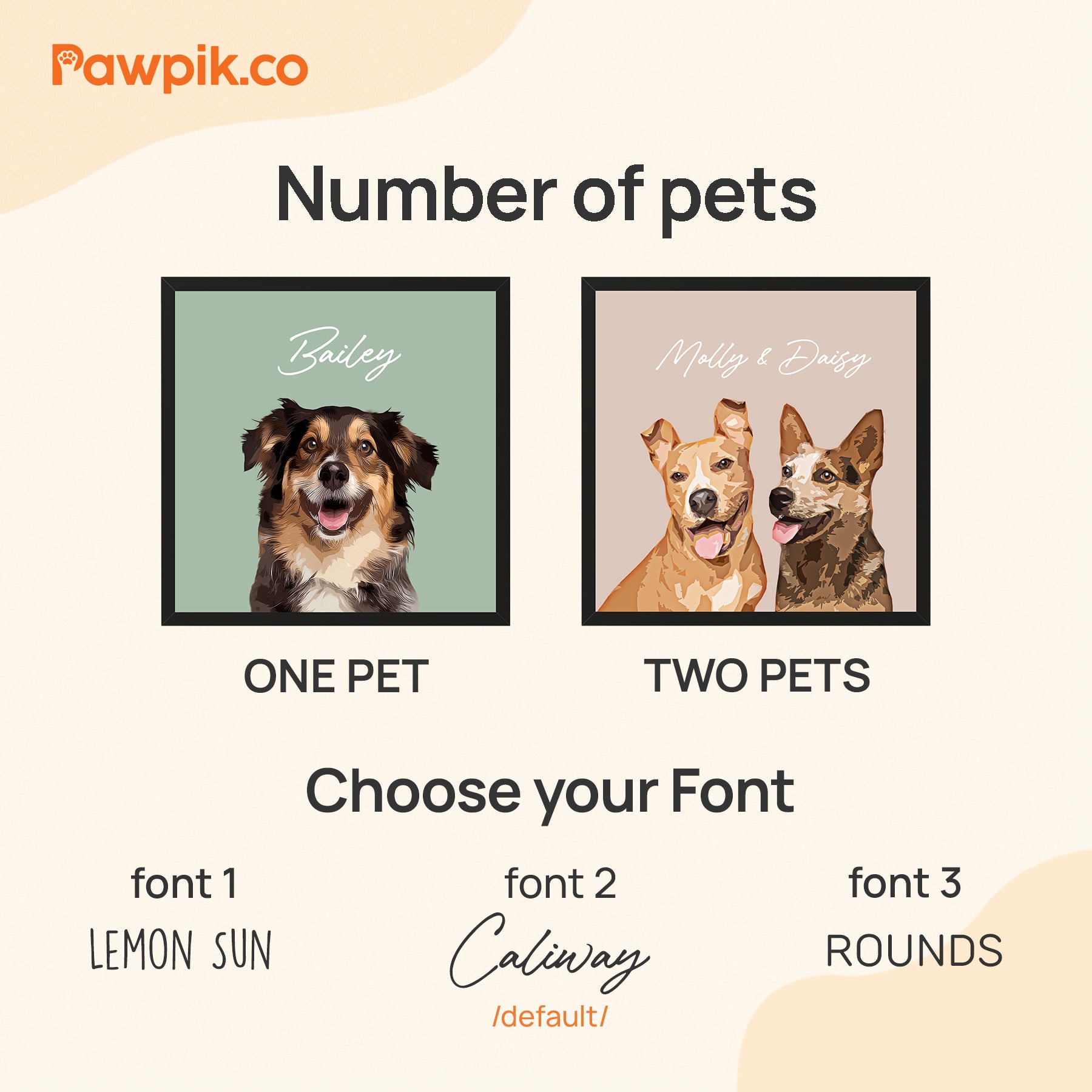 Lovely Custom Dog Portrait Square Frame Poster- Gift For Pet Lovers