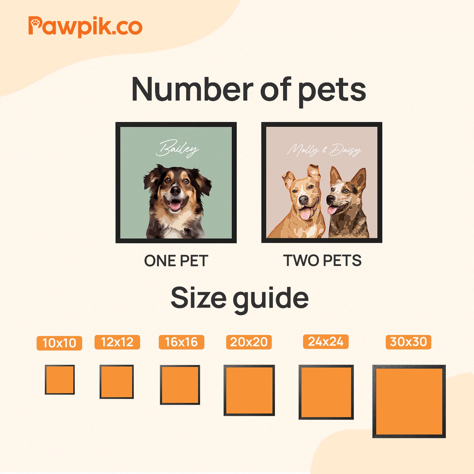 Funny Personalized Pet Cartoon Square Frame Canvas - Gift for Dog Lovers