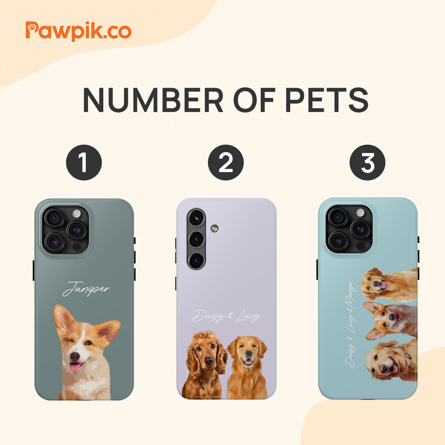 Personalized Adorable Pet Portrait Tough Phone Case - Gift For Pet Lovers