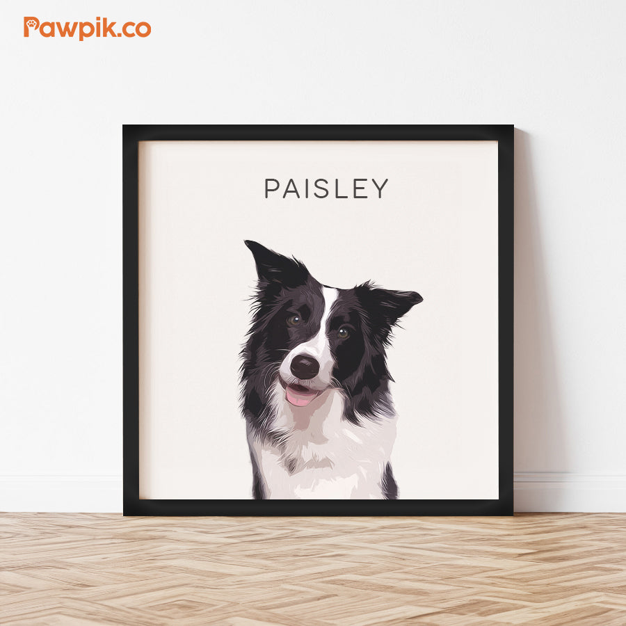 Super Adorable Customized Pet Cartoon Square Frame Poster - Gift For Dog Lovers
