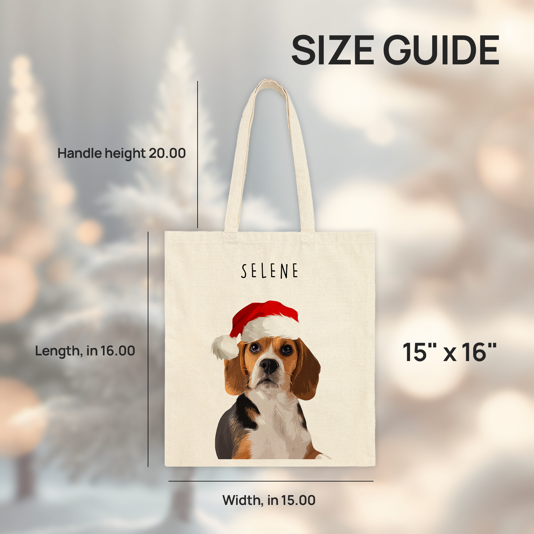 Custom Adorable Pet Photo, Personalized Tote Bag - Christmas Gift For Pet Owners