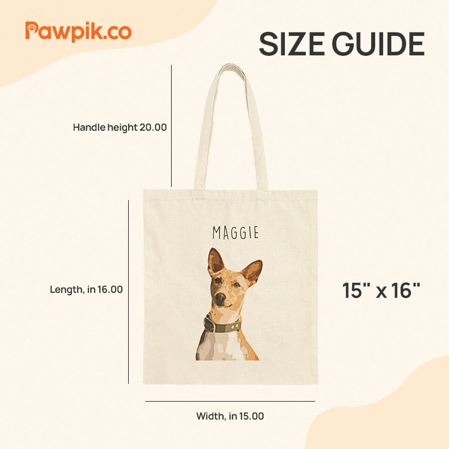 Personalized Adorable Pet Portrait Tote Bag - Gift for Pet Lovers