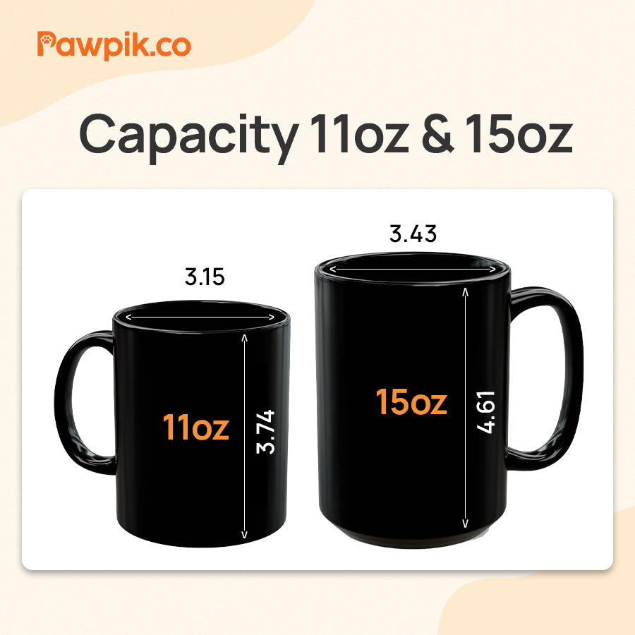 Personalized Adorable Pet Portrait Black Mug - Gift For Pet Lovers