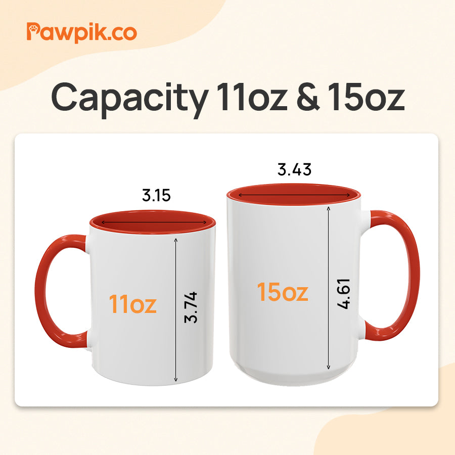 Personalized Adorable Pet Portrait Accent Mug - Gift for Pet Lovers
