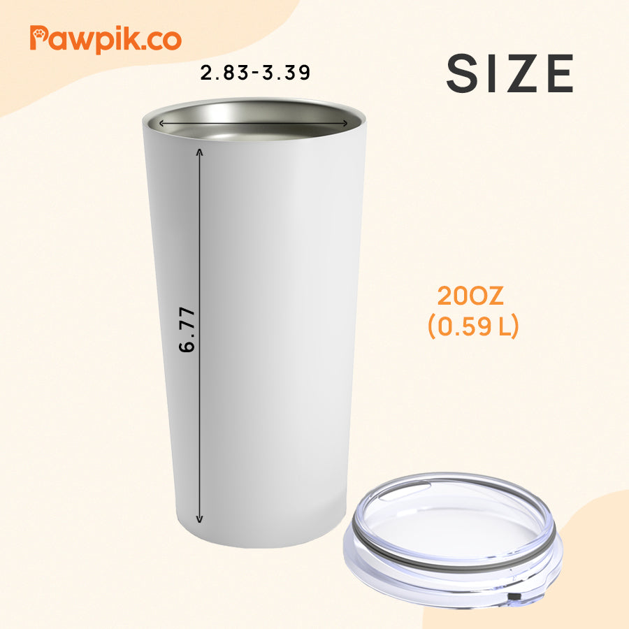 Personalized Adorable Pet Portrait Push-on Lid Tumbler - Gift For Pet Lovers