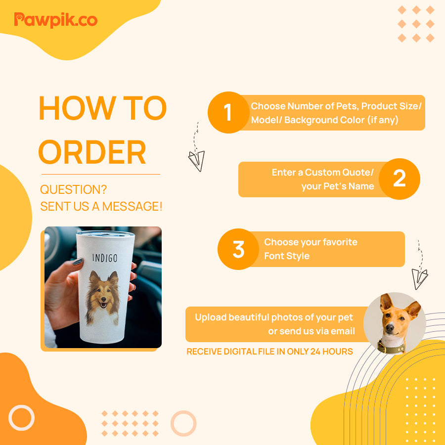 Personalized Minimal Sketch Pet Portrait Push-on Lid Tumbler - Gift For Pet Lovers