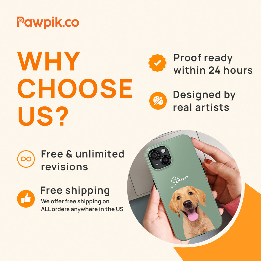 Personalized Adorable Pet Portrait Tough Phone Case - Gift For Pet Lovers