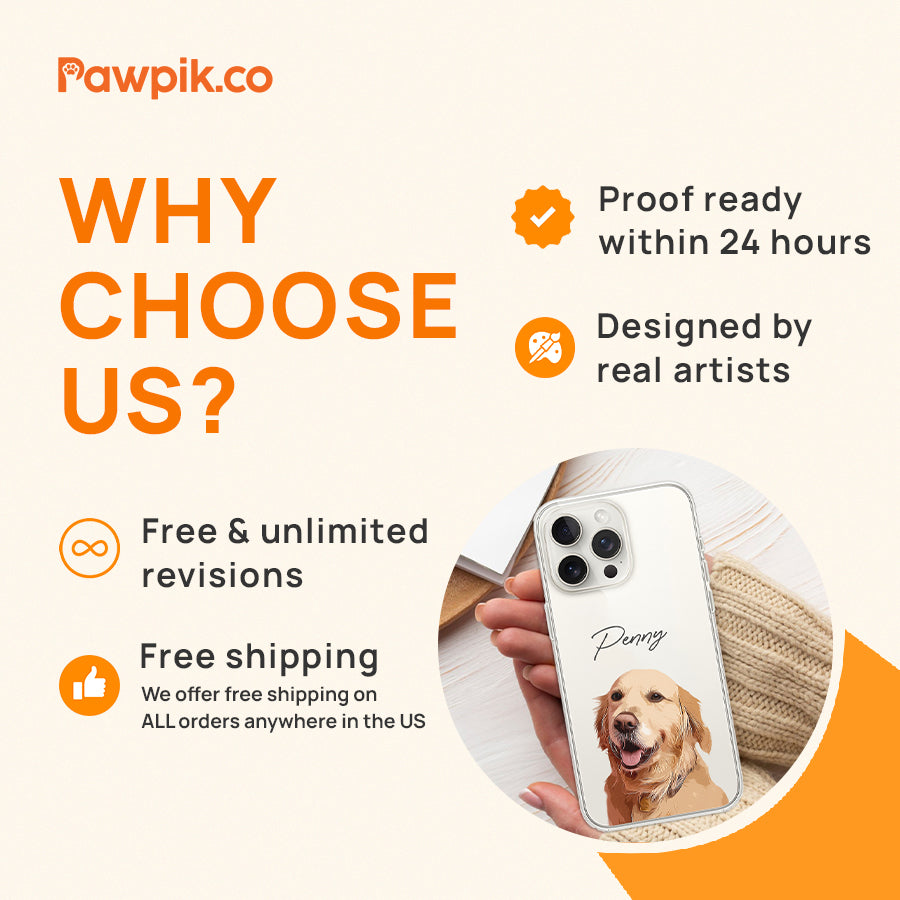 Personalized Super Cute Pet Portrait Clear Phone Case - Gift For Pet Lovers