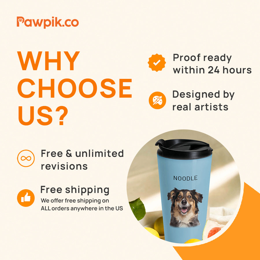 Personalized Impressive Pet Portrait Flip-top Lid Tumbler - Gift For Pet Lovers