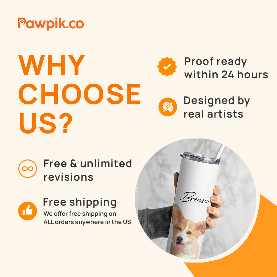Personalized Super Cute Pet Portrait Tumbler with Straw - Gift for Cat Lovers